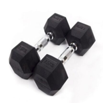 Cast Iron Rubber Hex Dumbbell (2.5&ndash;50kg)