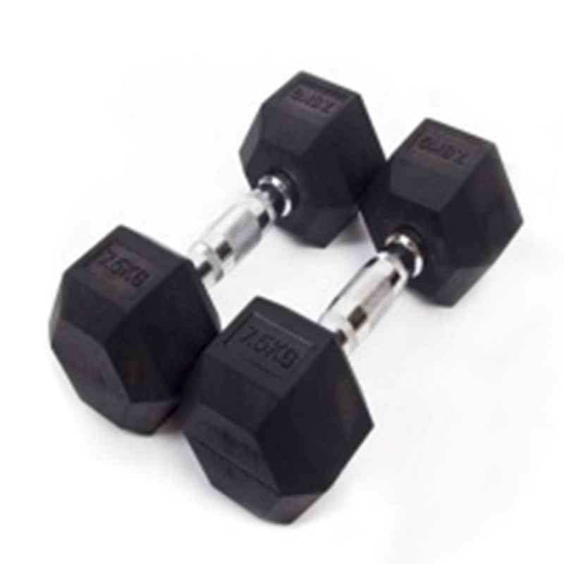403dabb406a37a15a97dafe949.jpg Cast Iron Rubber Hex Dumbbell (2.5–50kg) - Image 1